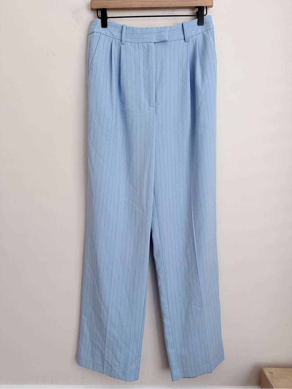 Mango blue Pinstripe wide leg pants 6